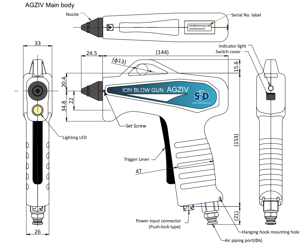 AGZⅣ PIEZONIZER Series Outline view