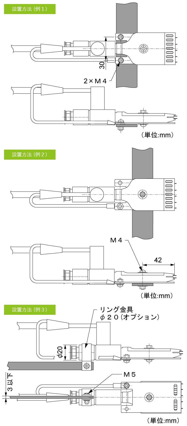 3パターンの取り付け方法