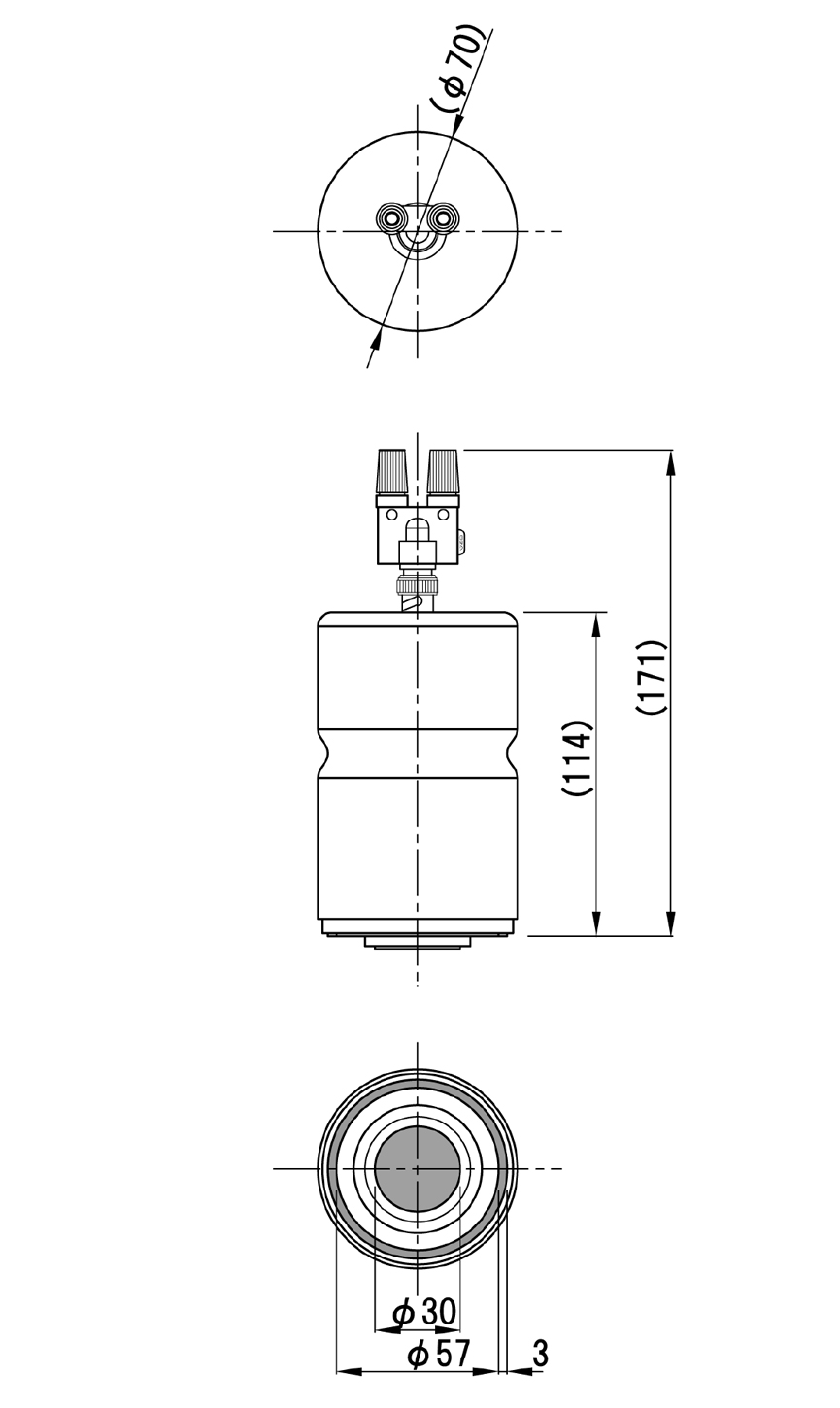 MEG102 デジタル表面抵抗測定器 外観図