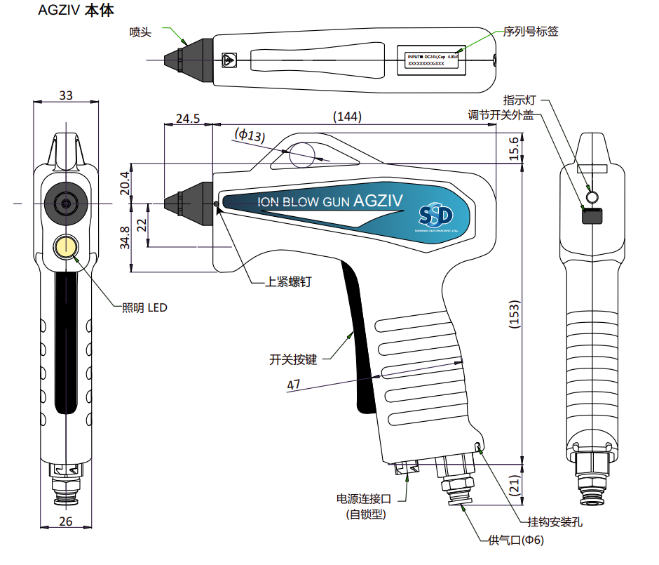 AGZⅣ PIEZONIZER Series Outline view